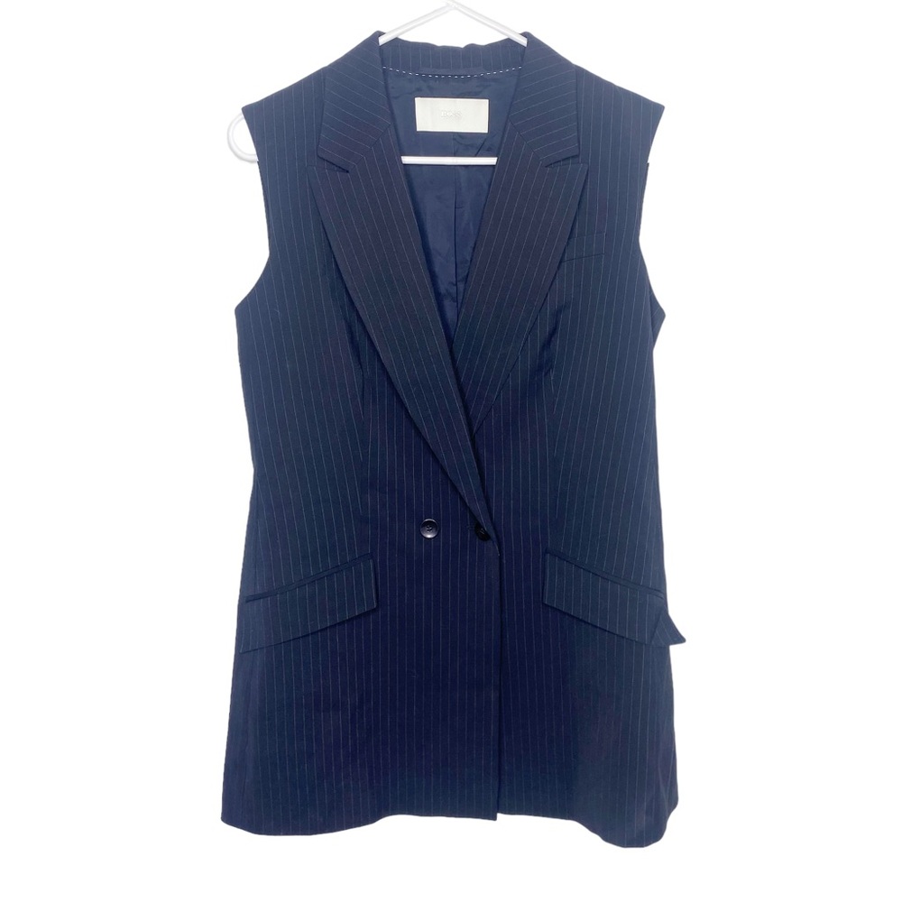 Boss Hugo Boss navy blue pin striped EUC